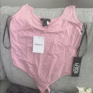 Forever 21 Light Pink Sculpted Tank Bodysuit